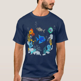 Aquarium-Unterwasserschule für Fische T-Shirt