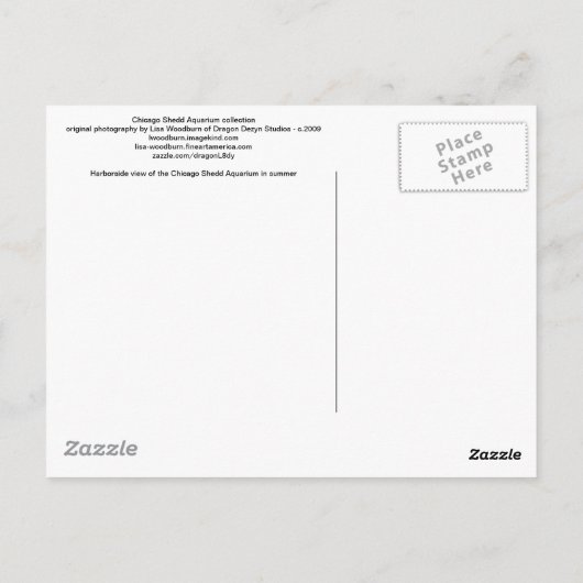 Aquariumsammlung Chicagos Shedd Postkarte (Rückseite)