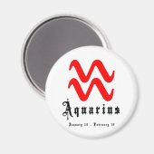Aquarius, 20. Januar - 18. Februar Magnet (Vorderseite/Rückseite)