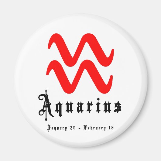 Aquarius, 20. Januar - 18. Februar Magnet (Vorne)