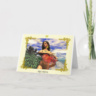 AQUARIUS 3 Zodiac Birthday Karte