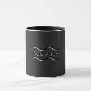 AQUARIUS, abstrakte Gestaltung des Zodiakzeichens, Tasse