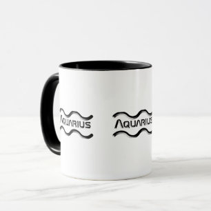 AQUARIUS, abstrakte Gestaltung des Zodiakzeichens, Tasse