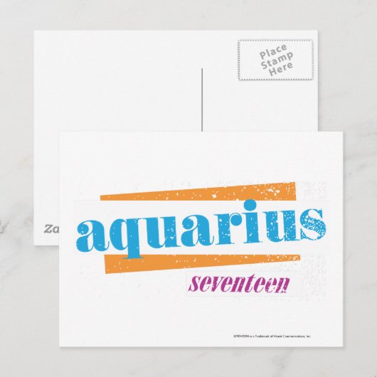 Aquarius Aqua Postkarte (Vorne/Hinten)