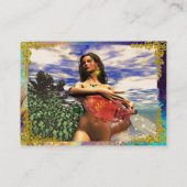 AQUARIUS,Aquablau,grün,gelb goldene Glitzern Visitenkarte (Rückseite)