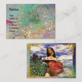 AQUARIUS, aquamarin, blau, grün, gelb, goldgelb, G Visitenkarte (Vorne/Hinten)