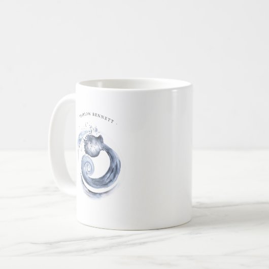 Aquarius Aquarius Astrologie Zodiac | Monogramm Kaffeetasse (Vorderseite Links)