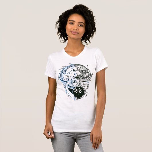 Aquarius Art Deco Lady T-Shirt (Vorne ganz)