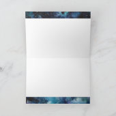 Aquarius Astrologie Blaue Wasserfarben Galaxie Geb Karte (Innenseite)