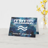 Aquarius Astrologie Blaue Wasserfarben Galaxie Geb Karte (Gelbe Blume)