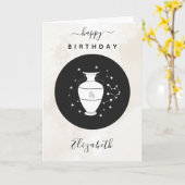 Aquarius Astrologie Signoria Horoskop Elegante Geb Karte (Gelbe Blume)