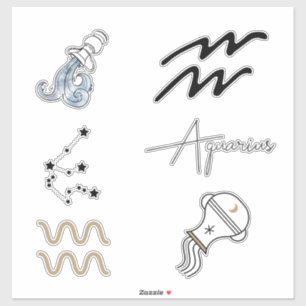 Aquarius Astrologie Zodiac Geburtstagsstars Aufkleber