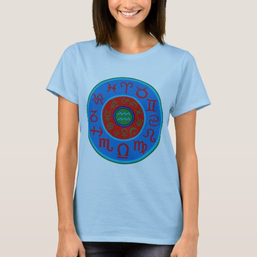 Aquarius Astrologie Zodiac T-Shirt (Vorderseite)