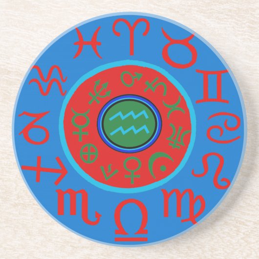 Aquarius Astrologie Zodiac Untersetzer (Vorne)