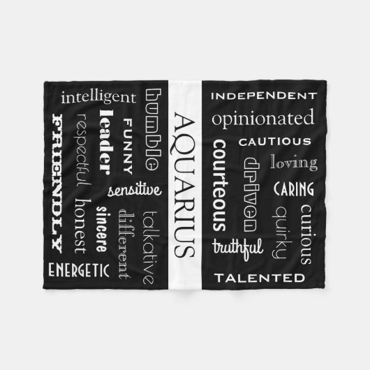 Aquarius Astrologisch Fleecedecke (Vorderseite (Horizontal))