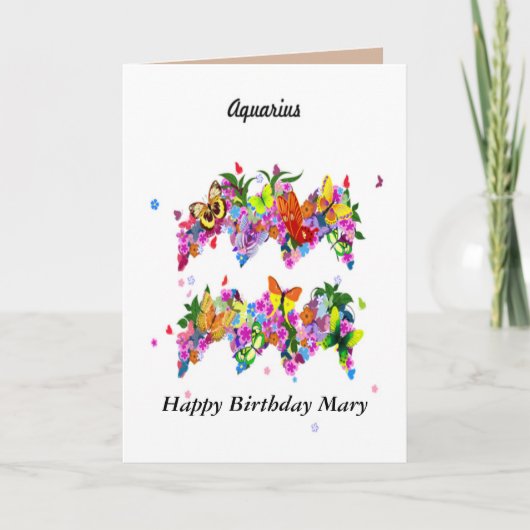 Aquarius Astrology Birthday Card Karte (Vorderseite)