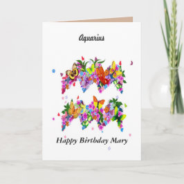 Aquarius Astrology Birthday Card Karte