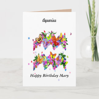 Aquarius Astrology Birthday Card Karte