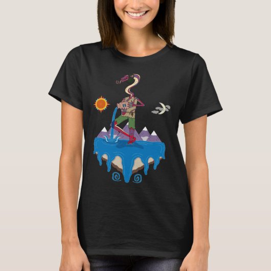 Aquarius Astrology Cosmic Trippy T-Shirt (Vorderseite)