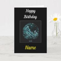 Aquarius Astrology Star Designed Birthday Card