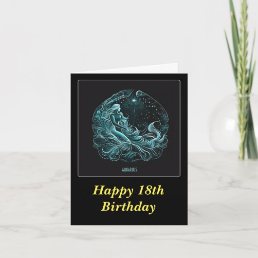 Aquarius Astrology Star Designed Birthday Card Karte (Vorderseite)