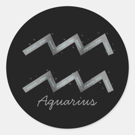 Aquarius-Aufkleber Runder Aufkleber (Vorderseite)