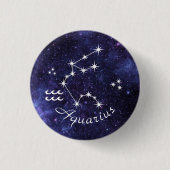 Aquarius Badge, Zodiac Horoscope Badge Button (Vorderseite)