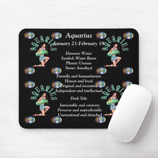 Aquarius Birth Sign Zodiac Mouse Pad Mousepad (Mit Mouse)