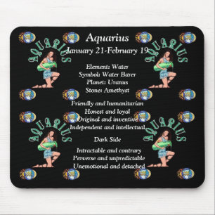 Aquarius Birth Sign Zodiac Mouse Pad Mousepad