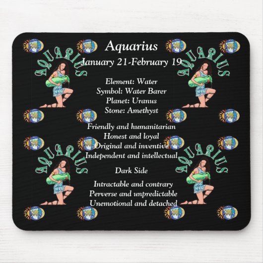Aquarius Birth Sign Zodiac Mouse Pad Mousepad (Vorne)