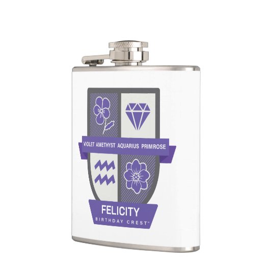 Aquarius Birthday Crest™ for February 1-18 Flachmann (Links)