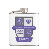 Aquarius Birthday Crest™ for February 1-18 Flachmann (Vorderseite)