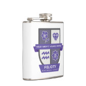 Aquarius Birthday Crest™ for February 1-18 Flachmann (Rechts)