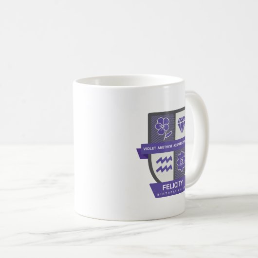 Aquarius Birthday Crest™ for February 1-18 Mug Kaffeetasse (VorderseiteRechts)