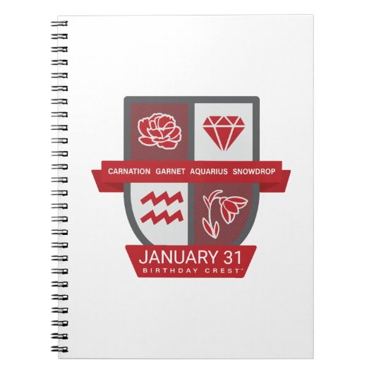 Aquarius Birthday Crest™ January 20-31 Journal Notizblock (Vorderseite)