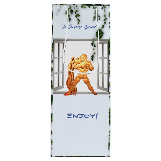Aquarius Birthday Geschenktüte Für Weinflaschen (Vorderseite)