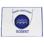 Aquarius Birthday Große Geschenktüte (Vorderseite)