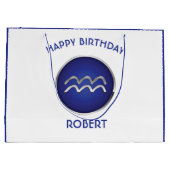 Aquarius Birthday Große Geschenktüte (Rückseite)