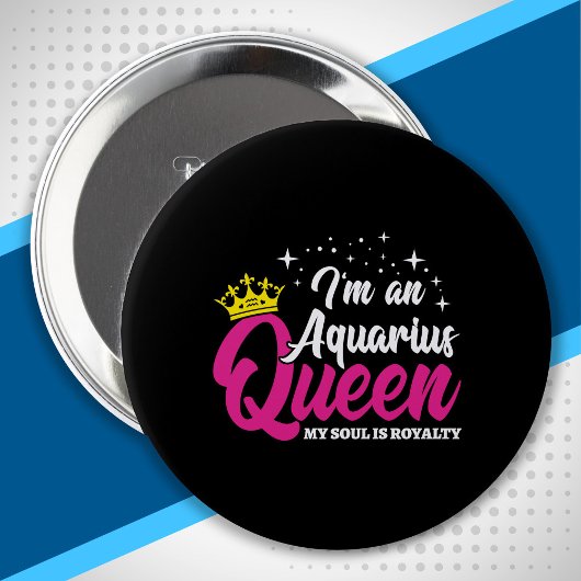 Aquarius Birthday Queen Astrologie Januar Februar Button
