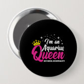Aquarius Birthday Queen Astrologie Januar Februar Button (Vorne & Hinten)