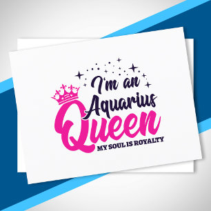Aquarius Birthday Queen Astrology Zodiac Sign Soul Postkarte