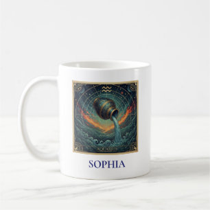 Aquarius Blau Himmlischer Zodiak Kaffeetasse