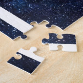 Aquarius Blue Cosmic Star Galaxy Zodiac Name Puzzle (Seite)