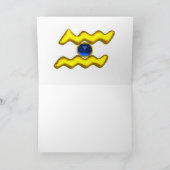 AQUARIUS Blue Sapphire & Gold Zodiac Birthday Karte (Innenseite)