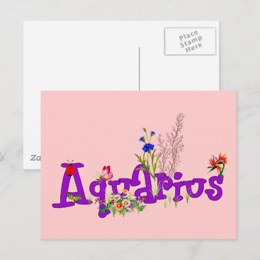 Aquarius Blume Postkarte (Vorne/Hinten)