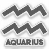 Aquarius Bold Zodiac Sign Horoskop Benutzerdefinie Aufkleber (Vorderseite)