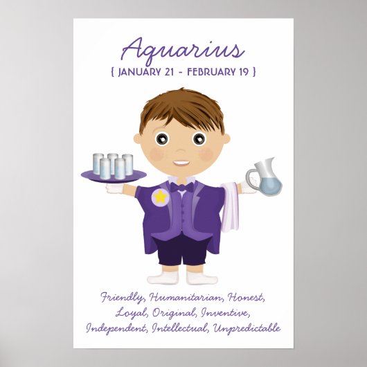 Aquarius - Boy Horoscope Poster (Vorne)