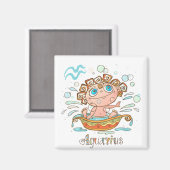 Aquarius Cartoon Baby Magnet (Vorderseite/Rückseite)