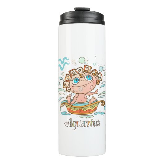 Aquarius Cartoon Baby Thermosbecher (Vorderseite)