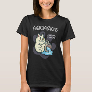 Aquarius Cat Zodiac Sign Astrologie Funny Kitten C T-Shirt